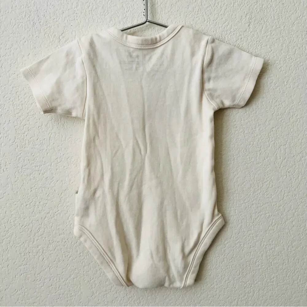 Finn + Emma “Wild” Short Sleeve Onesie Bodysuit ivory cream off-white green tree